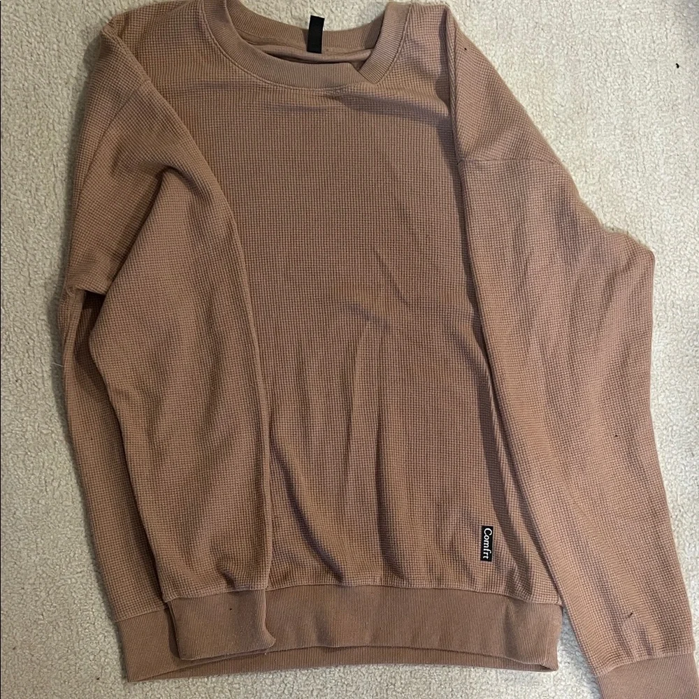 Comfrt Taupe Waffle Knit Loungewear Set - Picture 4 of 5